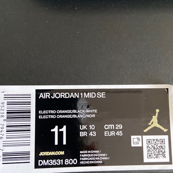 AIR JORDAN 1 MID SE ELECTRO ORANGE - Picture 2 of 8